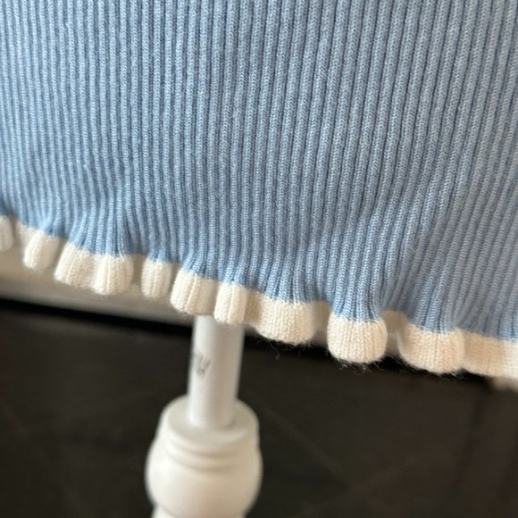 Calvin Klein Light Blue Round Neck Long Sleeve Blouse Sz M - Picture 3 of 11